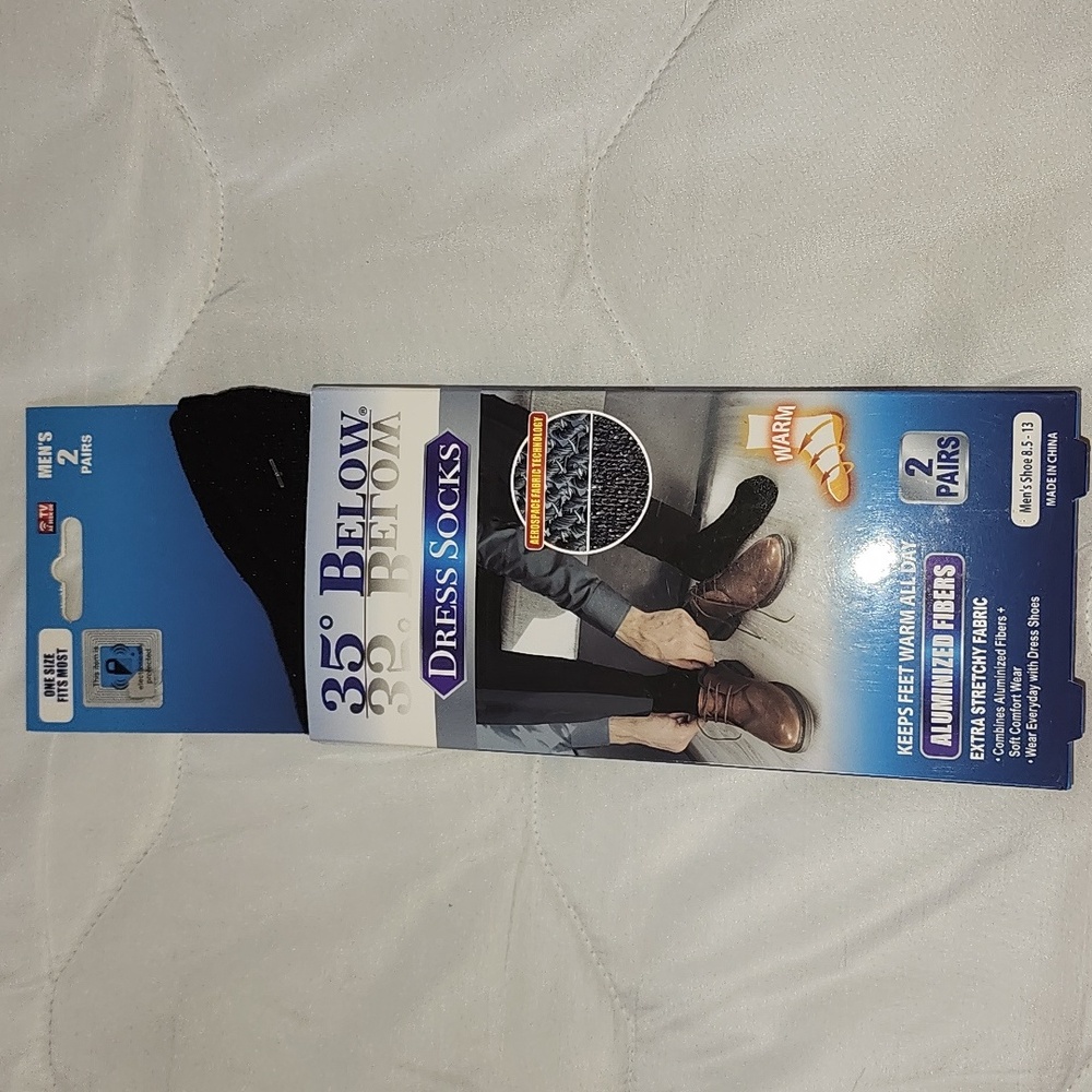 35 Below Men's Black Dress Socks